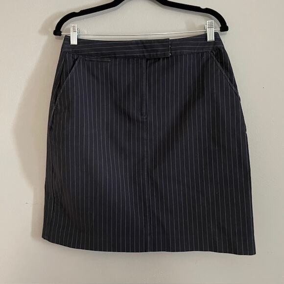 Talbots‎ Navy Pinstripe Stretch Skirt – 10 P | Cotton Blend - Picture 1 of 8